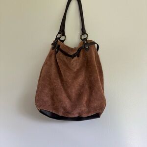 Maurizio Taiuti Women's Suede Hobo Bag Italian Craftsmanship Boho Classic Brown